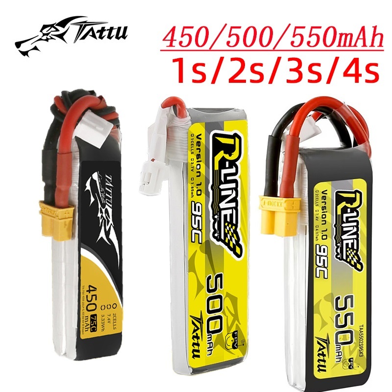 Drone Battery Lipo - 3Pcs 새로운 TATTU 450/500/550mAh 75/95C 3.7/3.8/7.4/11.1/14.8V